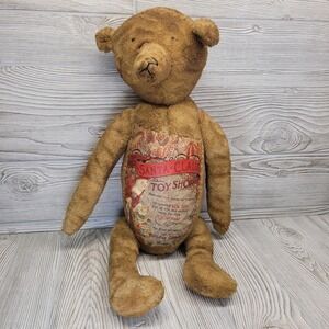 Vintage Style Teddy Bear Santa Claus Toy Shop Holiday‎ Plush